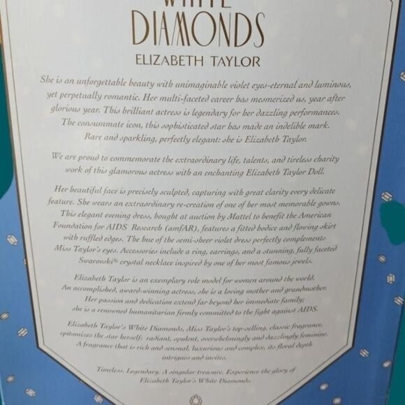 Barbie Elizabeth Taylor white diamonds special edition "12" - Picture 2 of 7